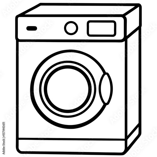 Washing Machine Icon – Clean Line Vector