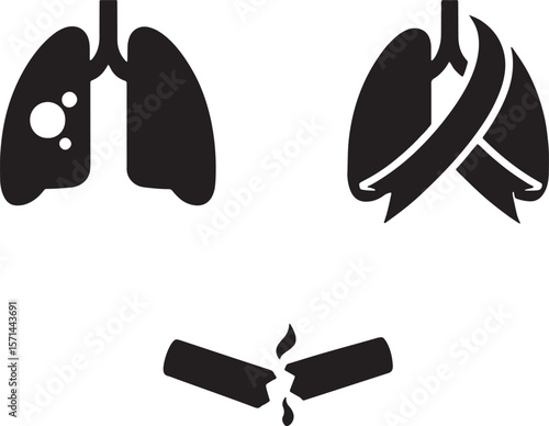 Symbolic representation of lung health issues and awareness campaigns