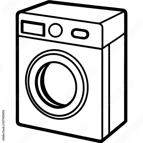 Washing Machine Icon – Clean Line Vector