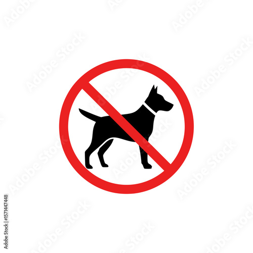 No dogs allowed sign isolated on white background