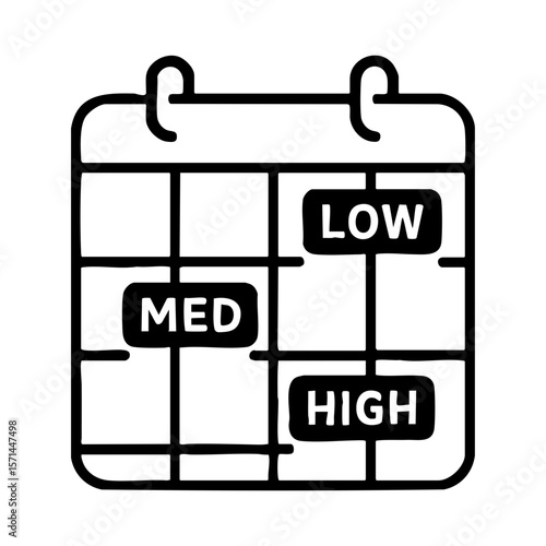 Minimal icon of energy or mood level calendar for mental state tracking