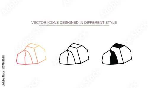Stone icon design with white background stock illustration