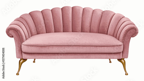 Sofa Glow rose-pink sofa isolated watercolor vector illustration svg