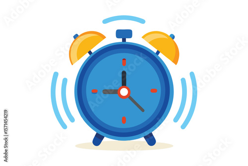 Vintage old alarm clock vector illustration on a white background