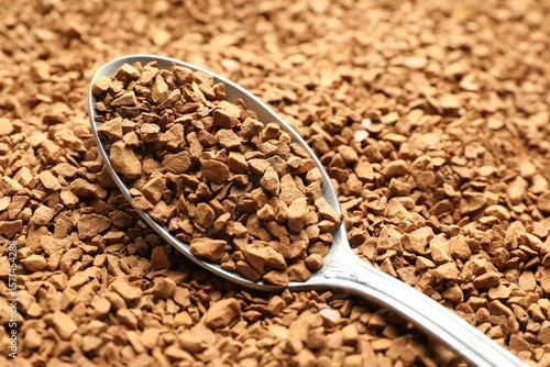 Wallpaper Mural Spoon with aromatic instant coffee as background, closeup Torontodigital.ca