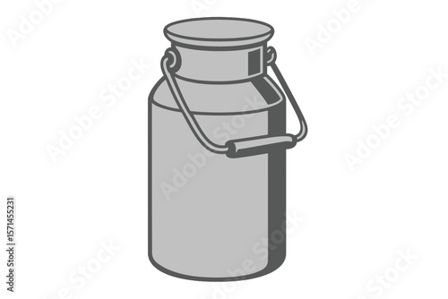 Vector Illustration of Silver Milk Can