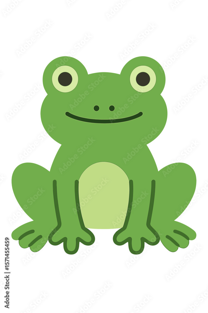 Vector Illustration of a Smiling Green Cartoon Frog Vector Illustration of a Smiling Green Cartoon Frog