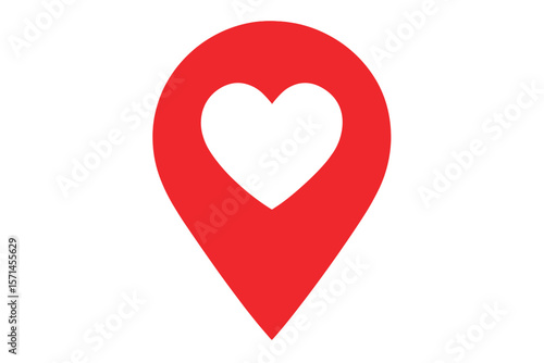 Vector Illustration of Heart Location Marker