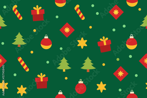 Holiday Themed Seamless Wrapping Paper Background