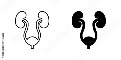 Human Urinary Icon set. Symbol isolated white background. vector illustration. color editable.