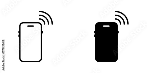 NFC payment Icon set. Symbol isolated white background. vector illustration. color editable.