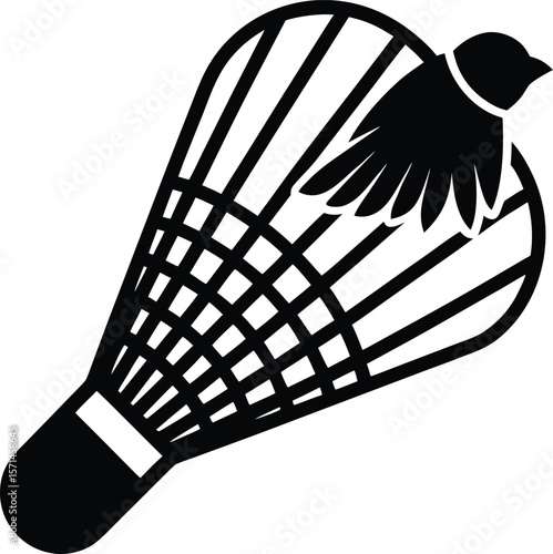 badminton birdie on white background.eps
