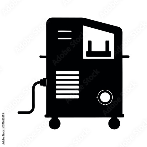 Welding Machine Silhouette Industrial Vector Art