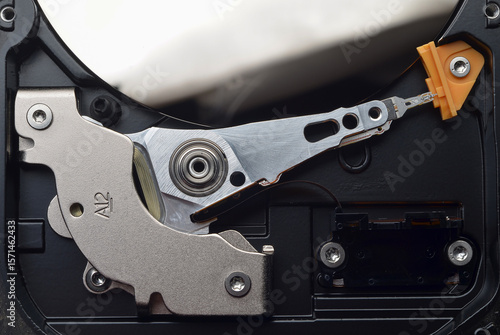 Wallpaper Mural Computer components: hard drive detail close-up, metal parts, detailing Torontodigital.ca