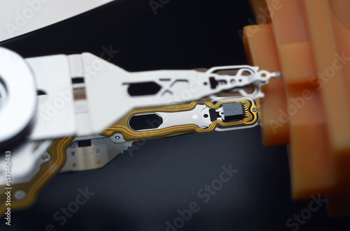 Wallpaper Mural Computer components: hard drive detail close-up, metal parts, detailing Torontodigital.ca