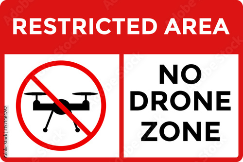 no drone zone sign. No fly camera drones signs. Stop halt allowed area icons. privacy symbol Forbid air flights. prohibited Aircraft or quadcopter flights restrictive
