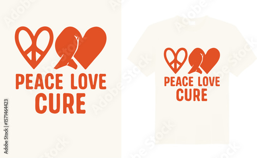 Bold and inspiring leukemia awareness t-shirt design featuring an orange ribbon, powerful message of hope, strength, and support to honor fighters and raise awareness for a cure.
