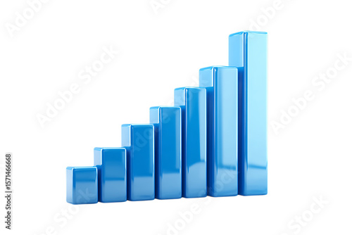 3D blue bar graph showing growth and progress. Free Download 3D blue bar graph showing growth and progress. - GFXLoad
