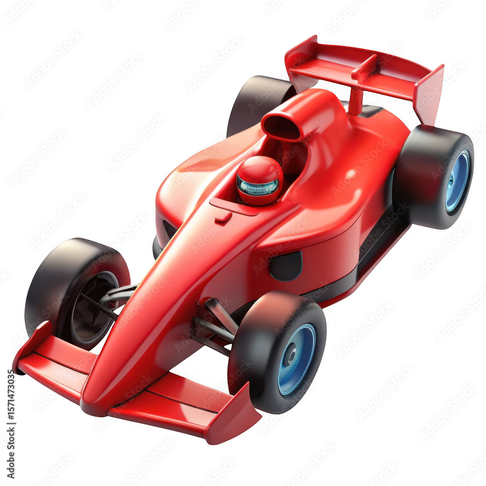 Naklejka premium 3d red formula 1 race car isolated on transparent background