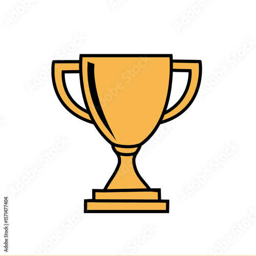 Gold Trophy Cup Icon for Winner and Achievement