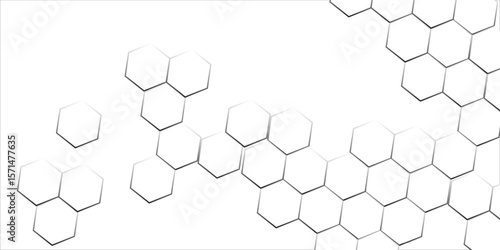 Background with hexagons. Abstract background with lines. white texture background. hexagon abstract background. Surface polygon pattern with glowing hexagon paper texture and futuristic business.