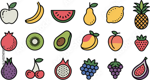 Colorful Assortment of Fresh and Delicious Fruits A Vibrant Collection Featuring Apples Bananas Watermelon and Other Tropical and Temperate Varieties A Feast for the Eyes