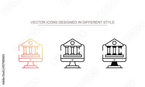 Internet Banking icon design with white background stock illustration