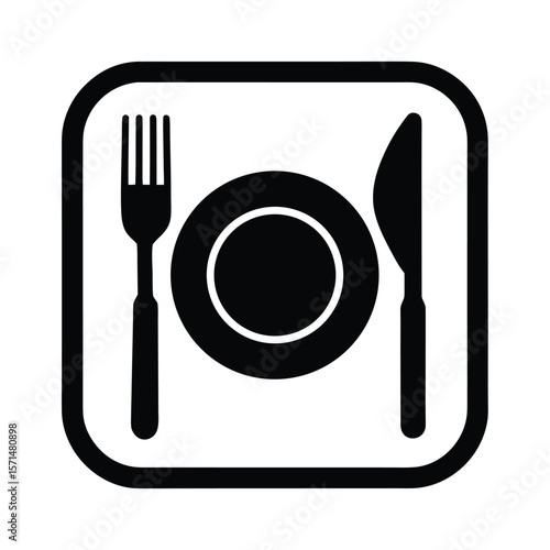 Plate Fork Knife Icon Vector Illustration