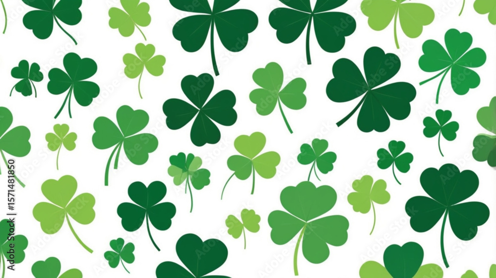 Clover leaves, transitions from dark to light green across a white background, symbolizing luck and celebration, for st. patrick's day.
Clover leaves, transitions from dark to light green across a white background, symbolizing luck and celebration, for st. patrick's day.