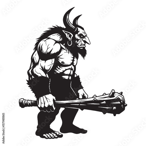 Adaptable Troll digital black design, highly suitable for many different uses - Troll silhouette - Troll Vector - Silhouette of Troll 