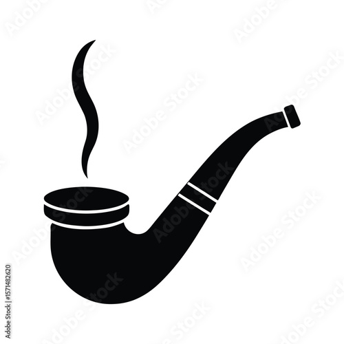 Smoking Pipe Glyph Icon Vector Illustration