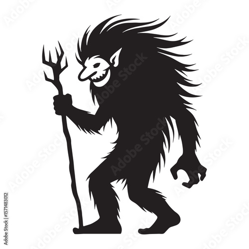 Versatile Troll black vector asset, a truly modern digital image for diverse uses - Troll silhouette - Troll Vector - Silhouette of Troll - fantasy art silhouette

