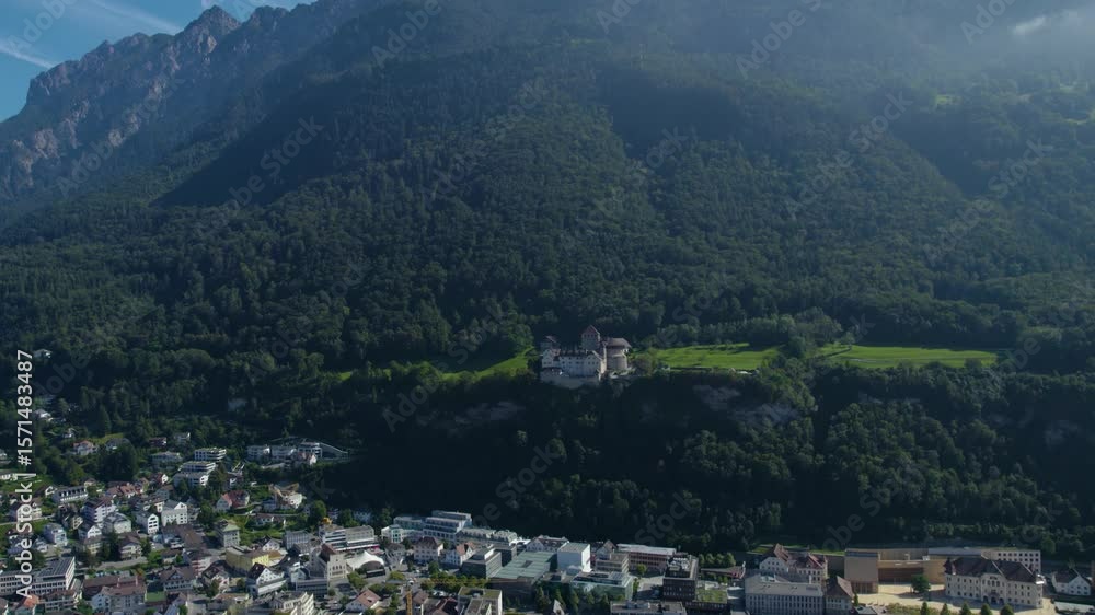 Aerial View Around The City Vaduz in Liechtenstein on a late spring afternoon. Aerial View Around The City Vaduz in Liechtenstein on a late spring afternoon.