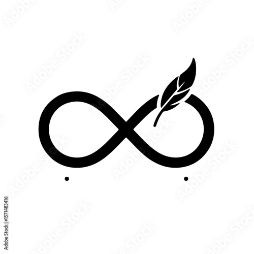 Infinity Symbol with Feather SVG