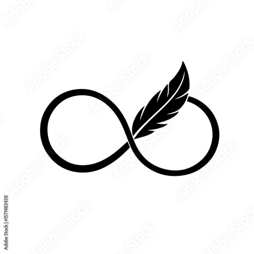 Infinity Symbol with Feather SVG