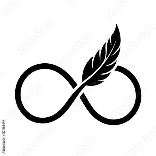 Infinity Symbol with Feather SVG