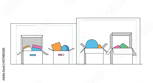 Illustrating the principles of object arrangement within a confined spatial environment and its impact on visual perception