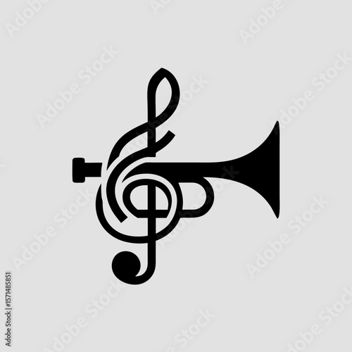 Trumpet with treble clef icon