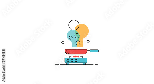Creative kitchen concept illustrating culinary arts and food preparation techniques with a modern artistic flair