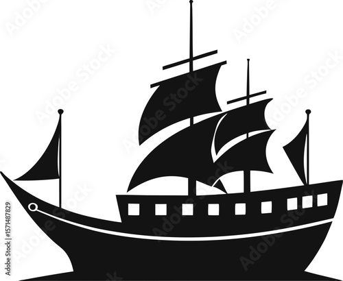 silhouette of a ship