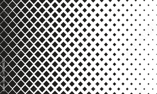  Abstract black colour geometry halftone pattern with white background.