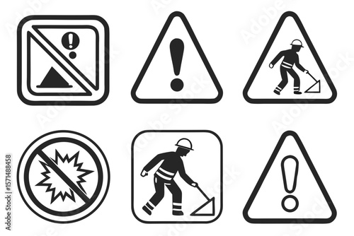 Warning signs alert to potential hazards and safety precautions
