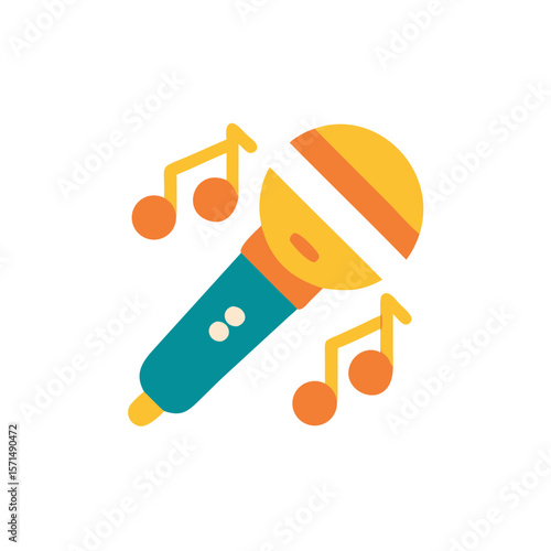 Colorful illustration of musical instruments including a guitar, trumpet, and microphone, arranged artistically on a vibrant background, showcasing creativity and passion for music