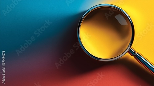 Une loupe sur fond coloré 