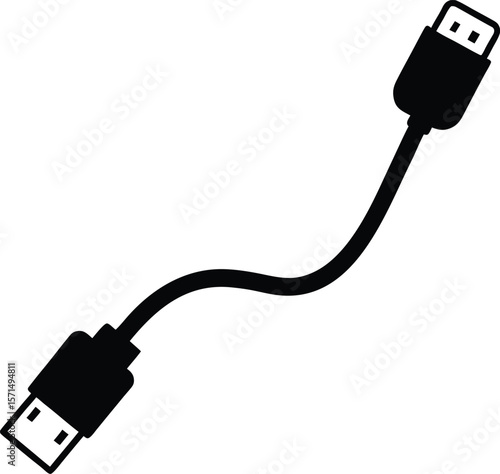 usb cable on white background.eps