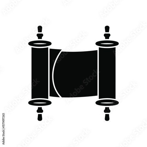 Black and white scroll icon ancient document
