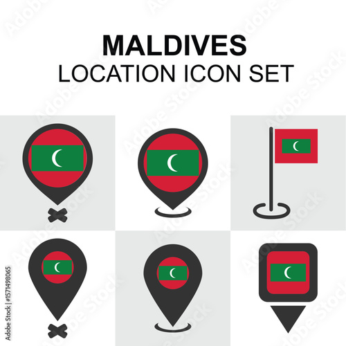 Maldives-inspired pins with flag and tropical beach vibes for travel themes. Free Download Maldives-inspired pins with flag and tropical beach vibes for travel themes. - GFXLoad