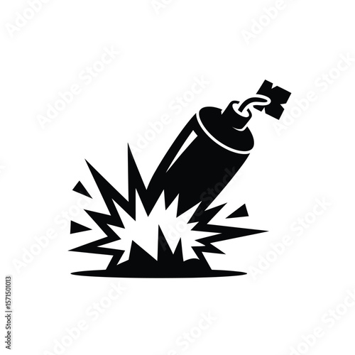 Dynamite explosion illustration in black and white for stock photos