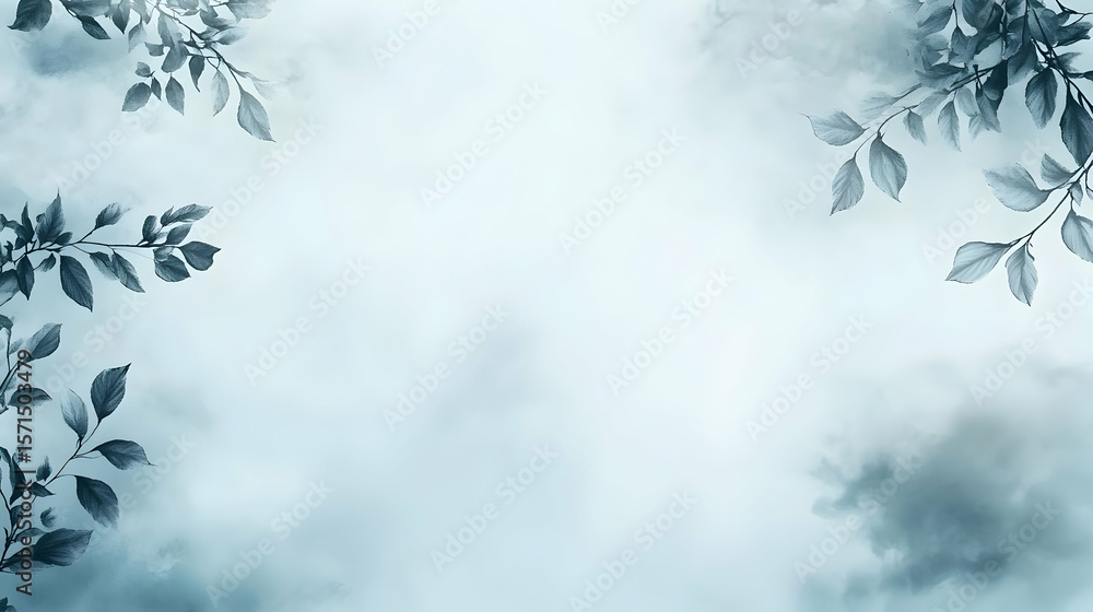 Shadow of leaves on a light blue background. Shadow of leaves on a light blue background.