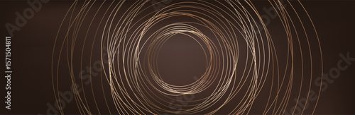 Premium background design with mocha mousse line pattern (texture) in luxury pastel color. Abstract horizontal vector template for business banner.dark brown background with golden brown circles. 